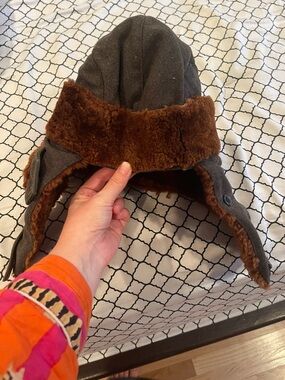 Vintage Brown Faux-Fur Trapper Hat kids